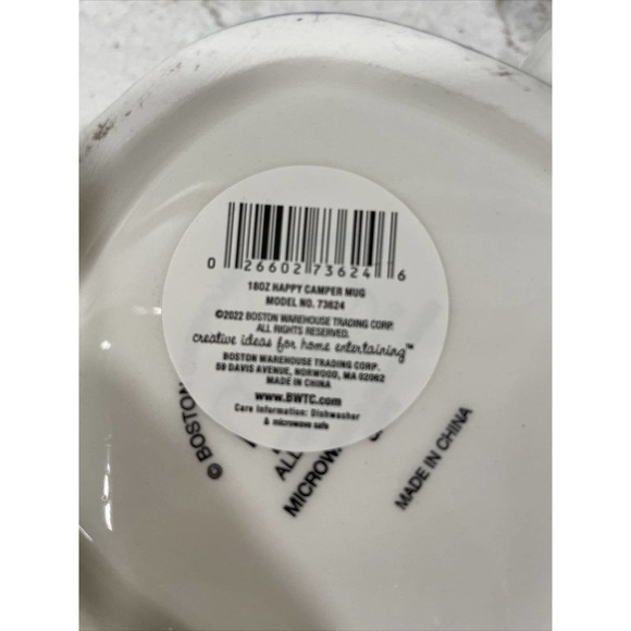 RV Camper Trailer Retro Mug Boston Warehouse Red White Blue Holiday Ceramic - Picture 7 of 8